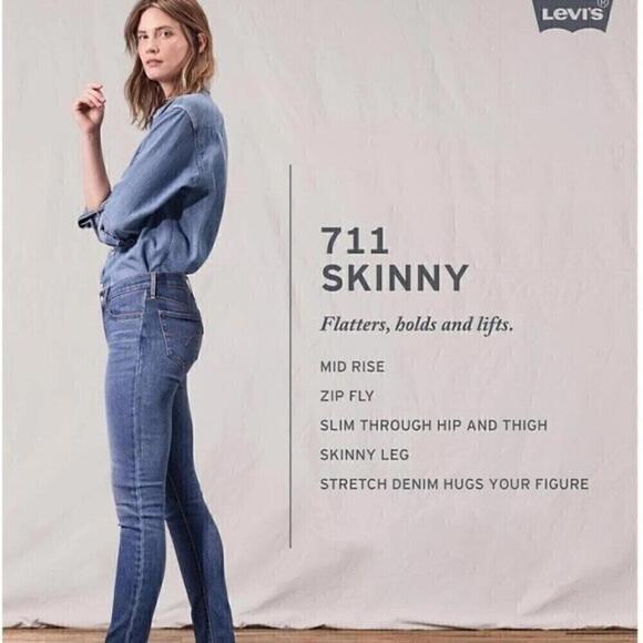 New LEVI'S Women's 711 Skinny Ankle, pants Jeans camo size 00, waist 24 - Picture 7 of 12